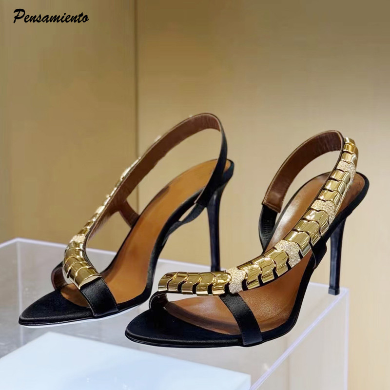 Summer Clothing Ladies - Luxury Rhinestones Sequined Satin Women Gladiator