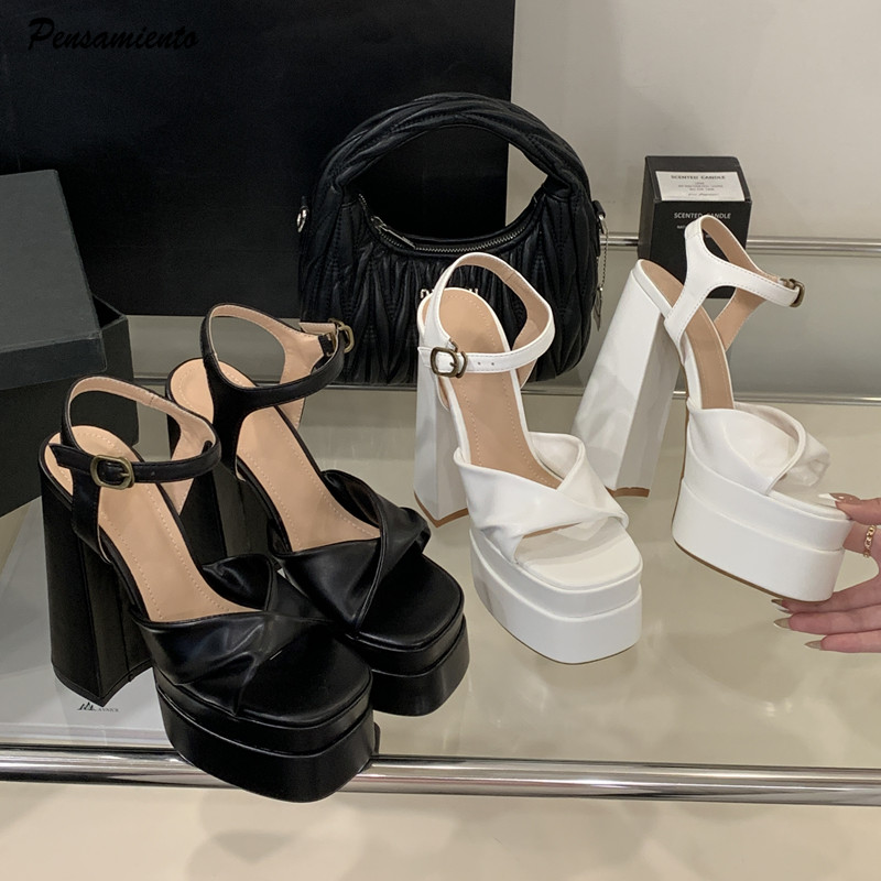 Summer Clothing Ladies - Star style Fashion Double Platform Wedges