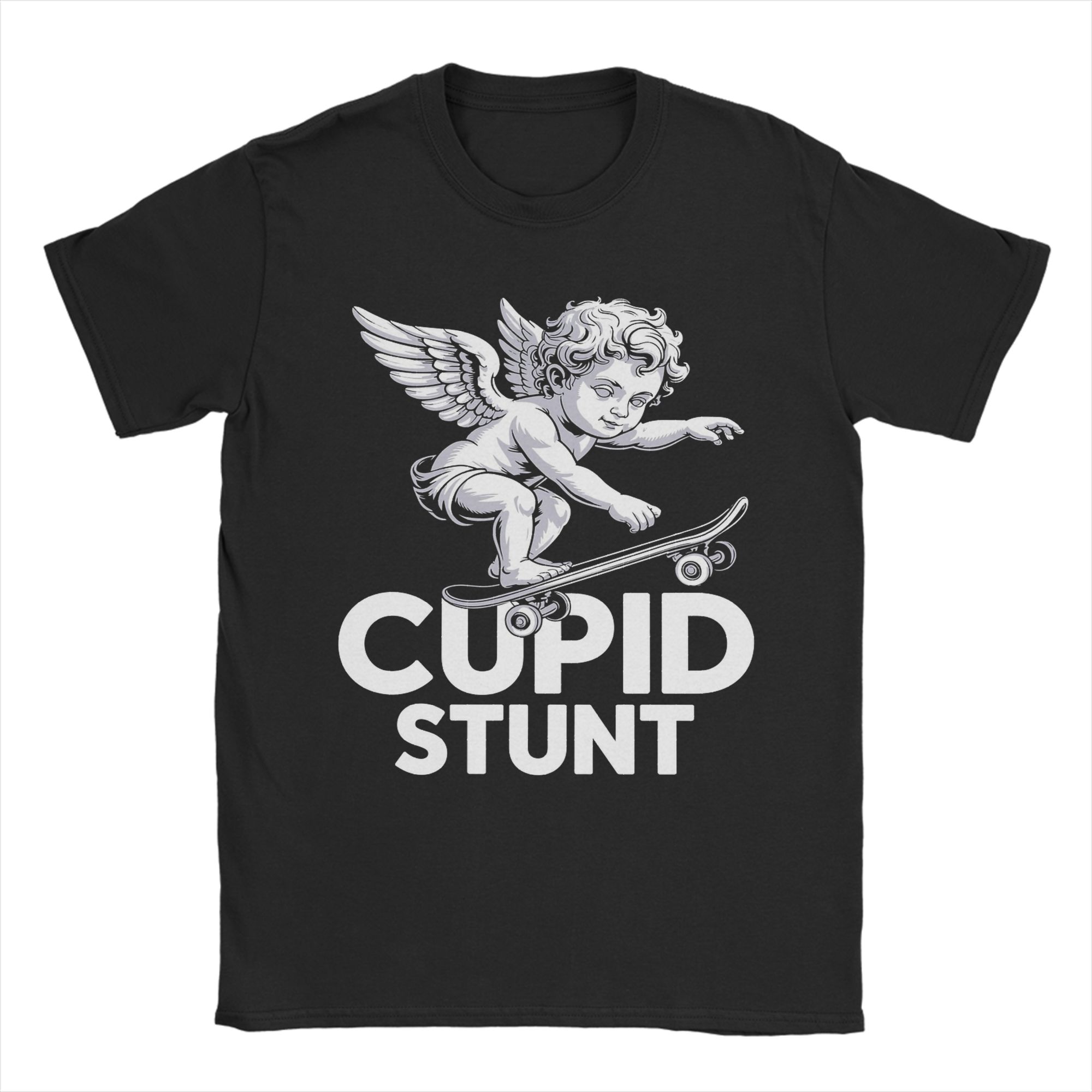 Summer Clothing Ideas Men - Funny Cupid Stunt Spoonerism Retro Skateboard