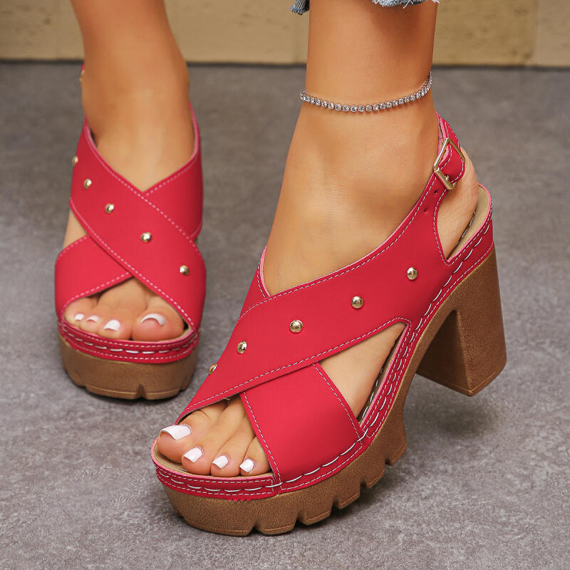 Summer Clothing Ladies - Vintage Super High Heel Cross Strap