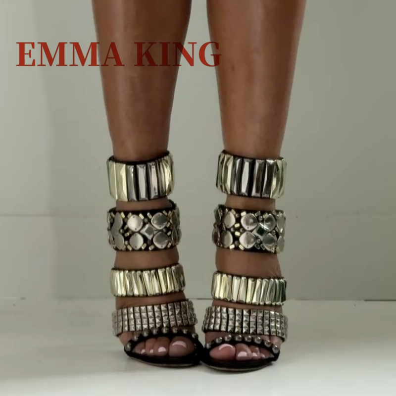 Black Embellished Ankle Strap  - Summer Clothing Ladies ulasan dan harga