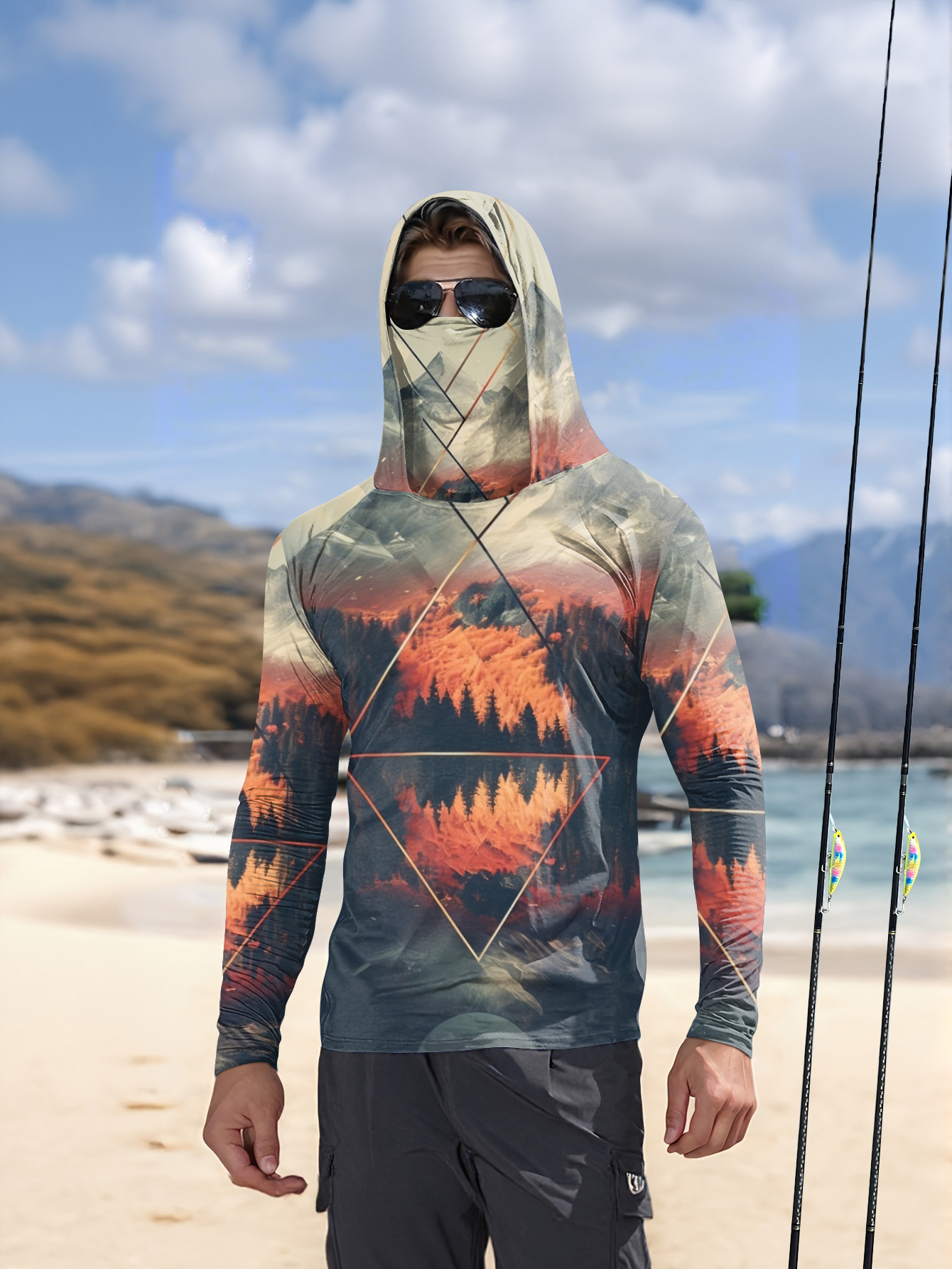 Outdoor Men's Fishing Hoodie B - Summer Clothing Long Sleeve ulasan dan harga