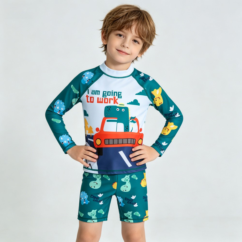 2Pcs Kids Long Sleeve Swimwear - Rash Guard Long Sleeve ulasan dan harga
