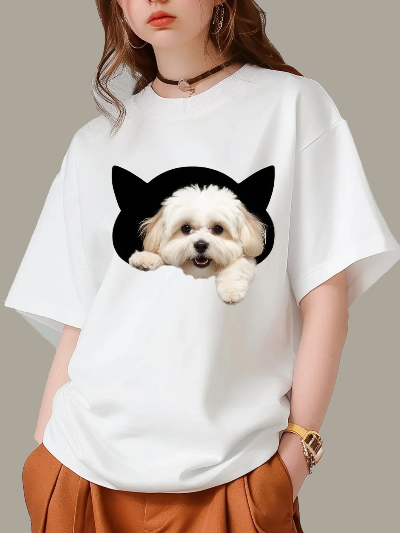 Dog Print Fun & Cheerful Women - Summer Clothing Looks ulasan dan harga