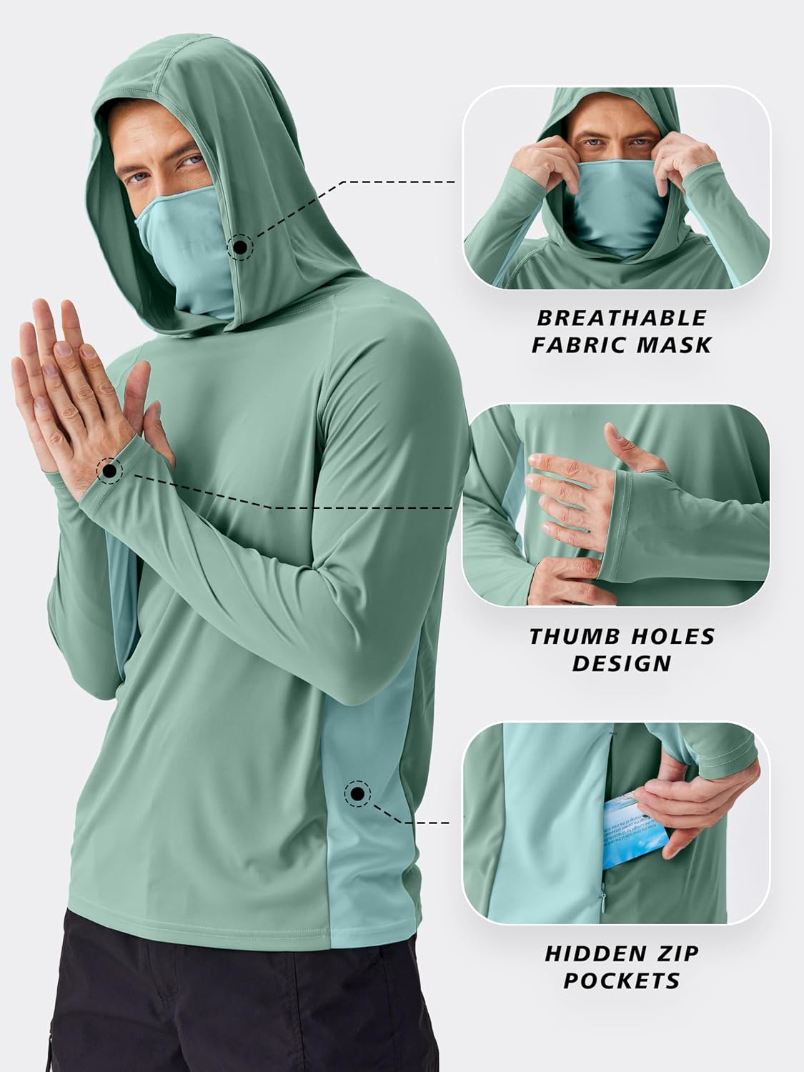 PINSPARK Men's Sun Protection  - Rash Guard Long Sleeve ulasan dan harga