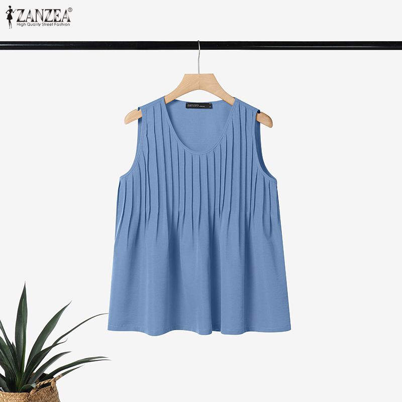 ZANZEA Plus Size 5XL Woman Pin - Summer Clothing Plus Size Women ulasan dan harga