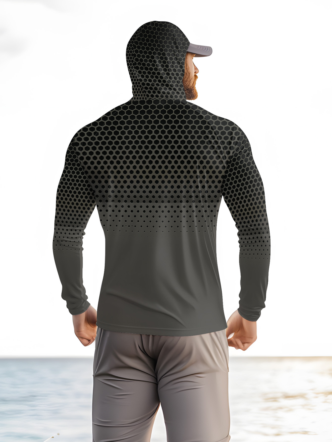 Men Hood Fishing Shirt long sl - Summer Clothing Long Sleeve ulasan dan harga