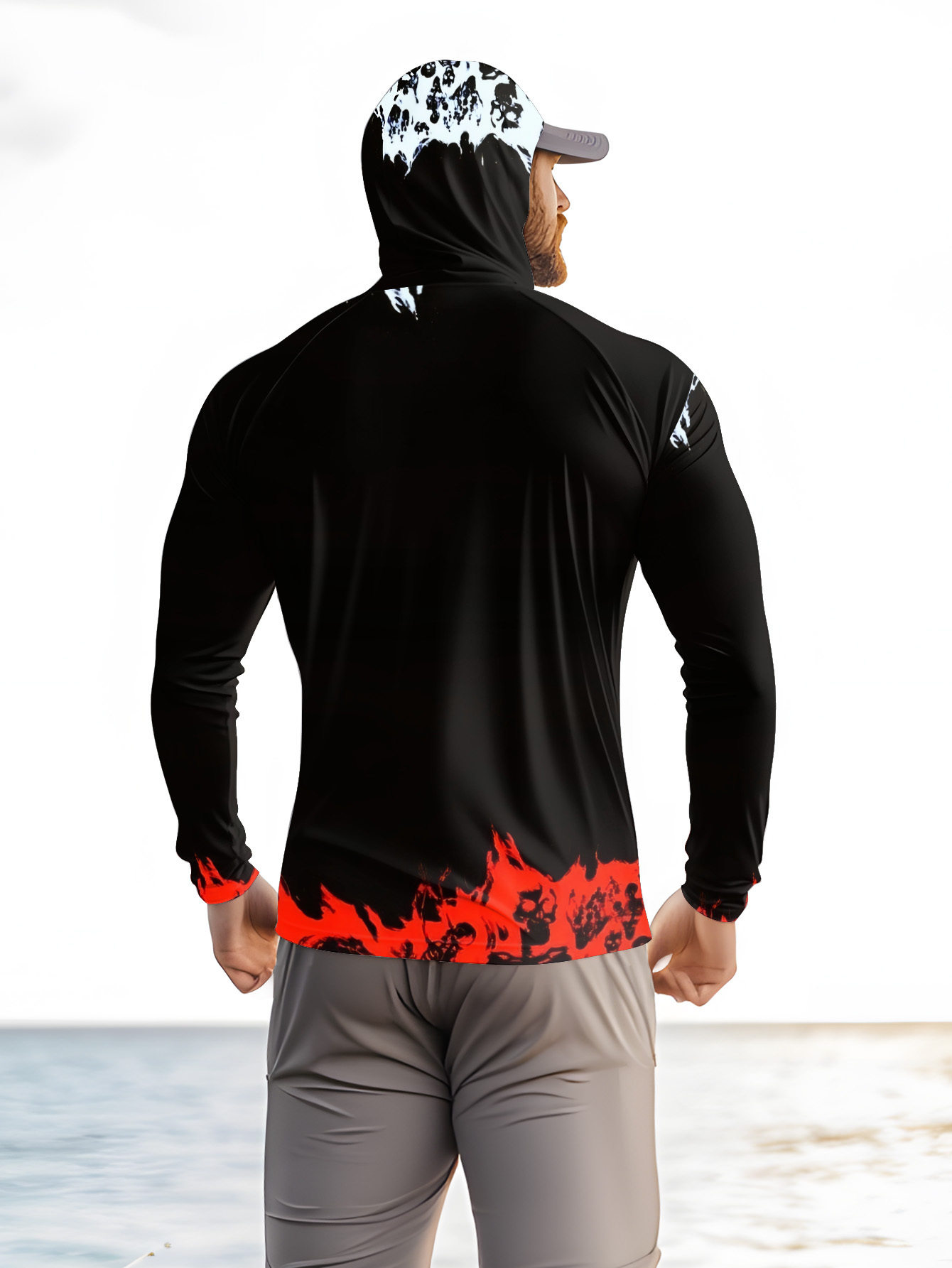 Men Hood Fishing Shirt long sl - Rash Guard Long Sleeve ulasan dan harga