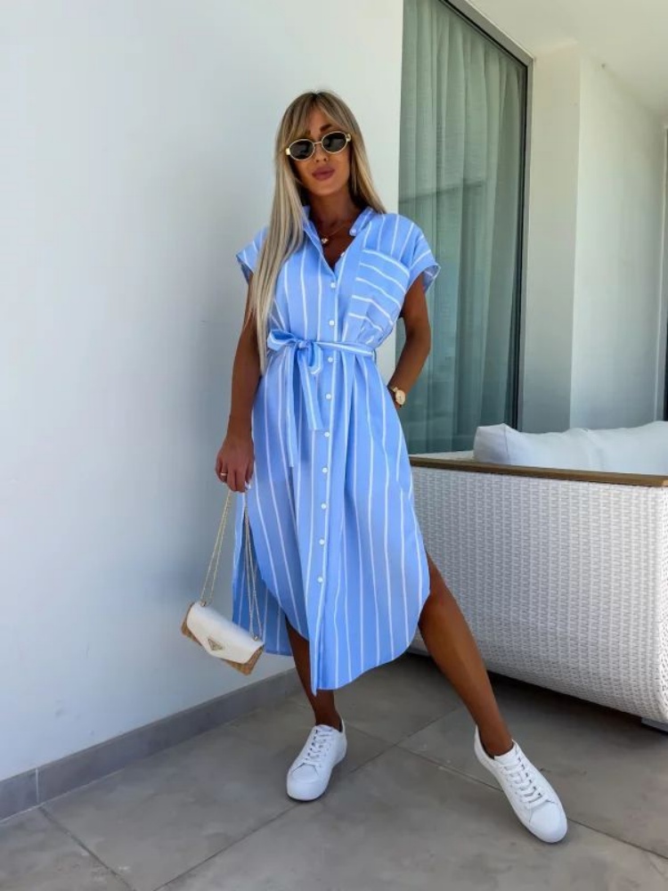 Short Sleeve Striped Shirt Dre - Summer Clothing Looks ulasan dan harga