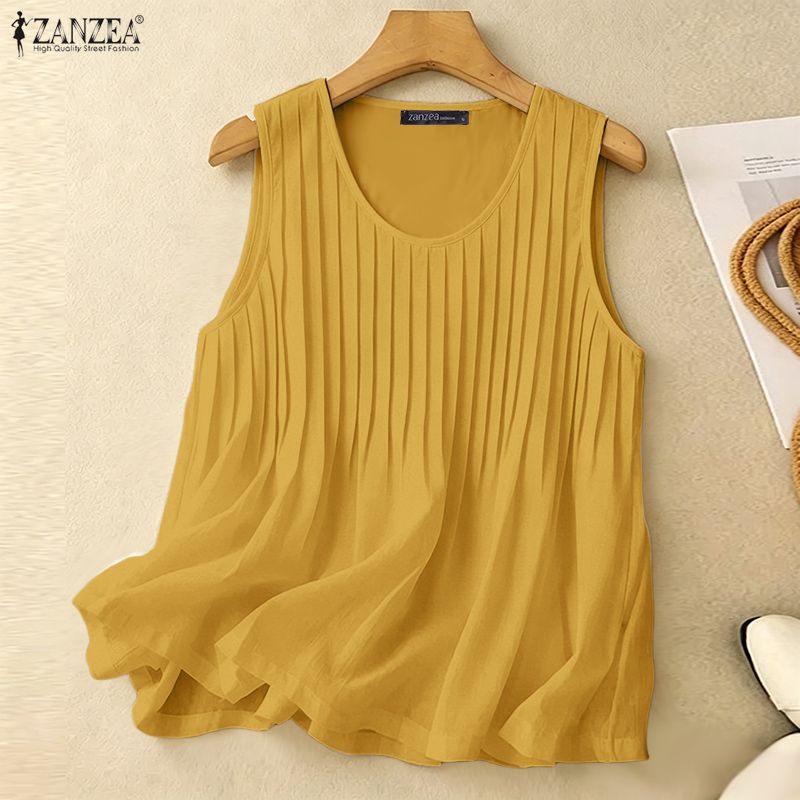 ZANZEA Woman Summer Pintuck Ta - Summer Clothing Plus Size Women ulasan dan harga