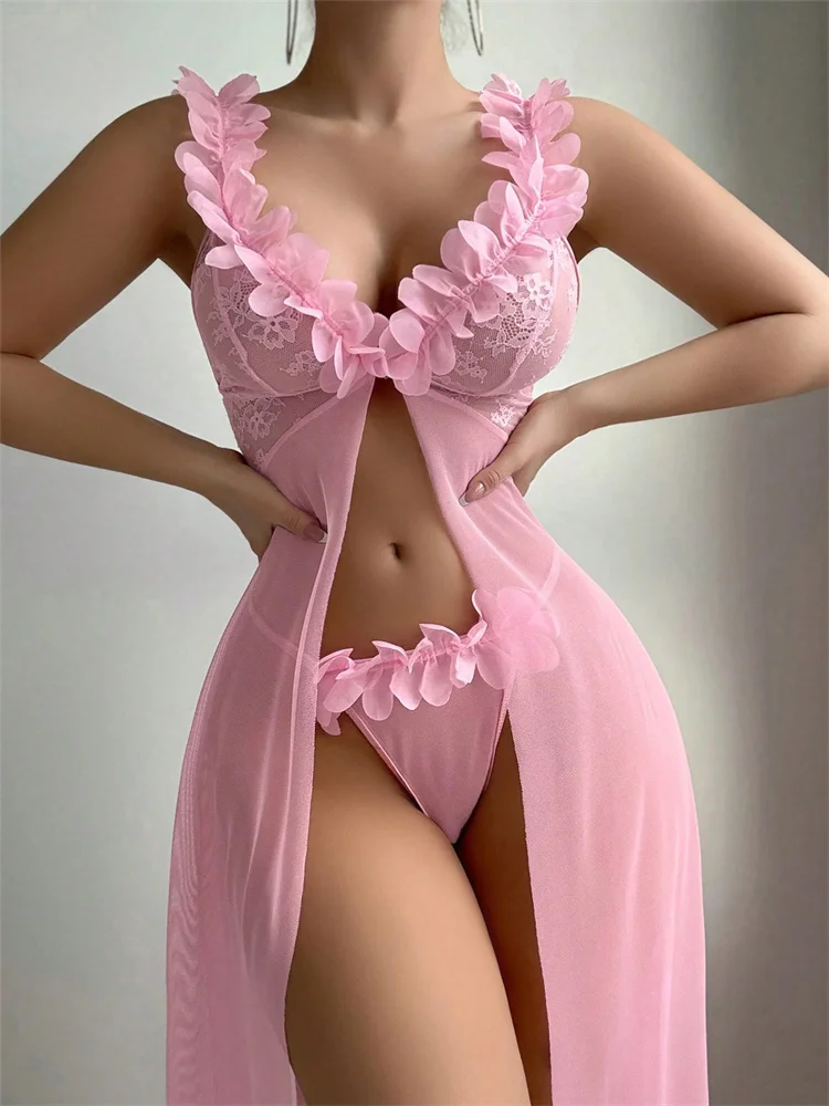 Pink Floral Sexy Nighties Wome - Summer Clothing Ladies ulasan dan harga
