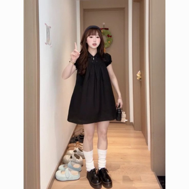 Doll Collar A-word Dress Looks - Summer Clothing Looks ulasan dan harga